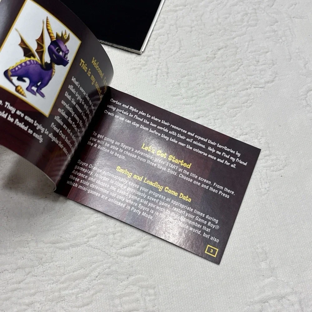 Spyro Orange The Cortex Conspiracy Game Boy Advance GBA Gameboy Manual